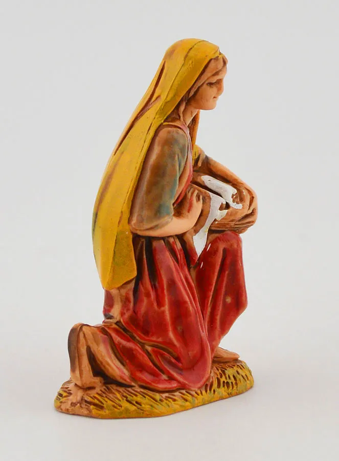 Kerststal Beeld Wasvrouw met Mand – 6 cm (pic 3)