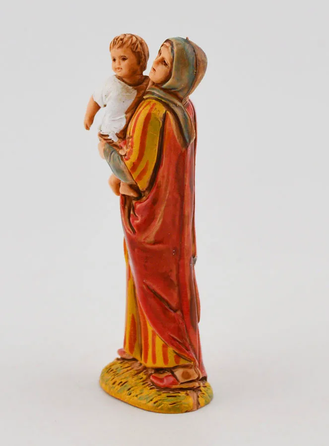Kerststal Beeld Vrouw met haar Kind op de Arm - 6 cm (pic 2)