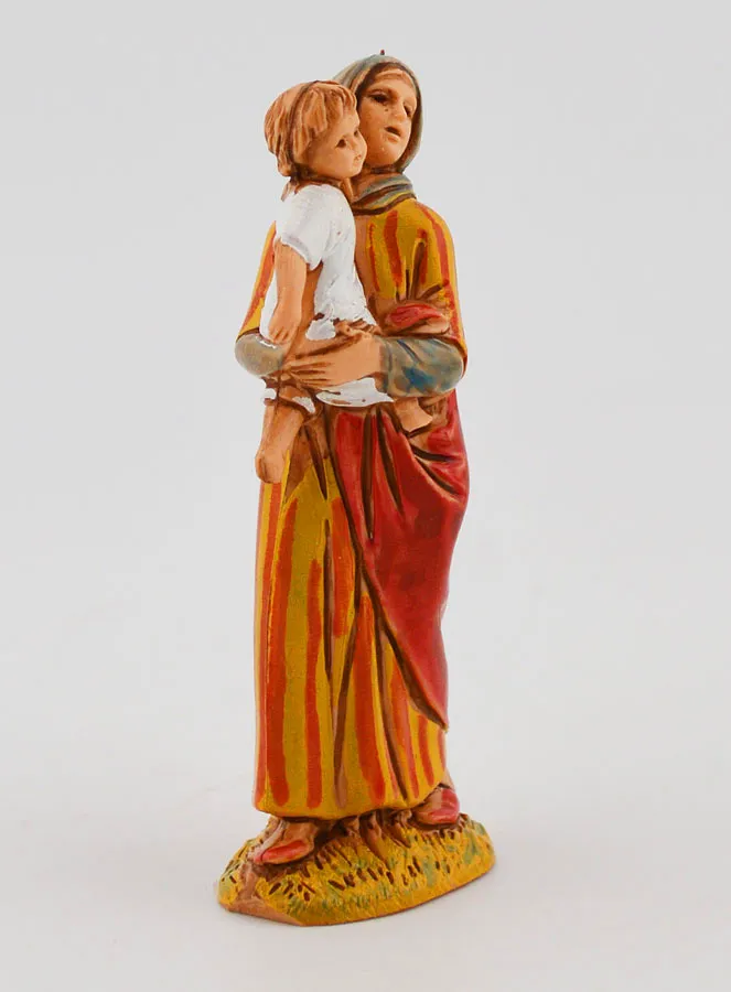 Kerststal Beeld Vrouw met haar Kind op de Arm - 6 cm (pic 3)