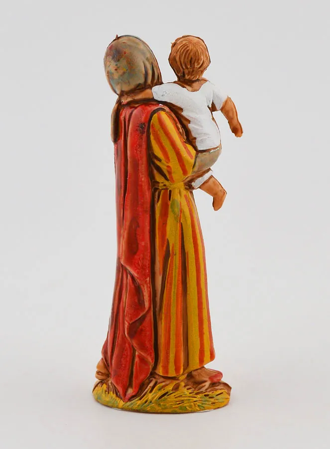 Kerststal Beeld Vrouw met haar Kind op de Arm - 6 cm (pic 4)