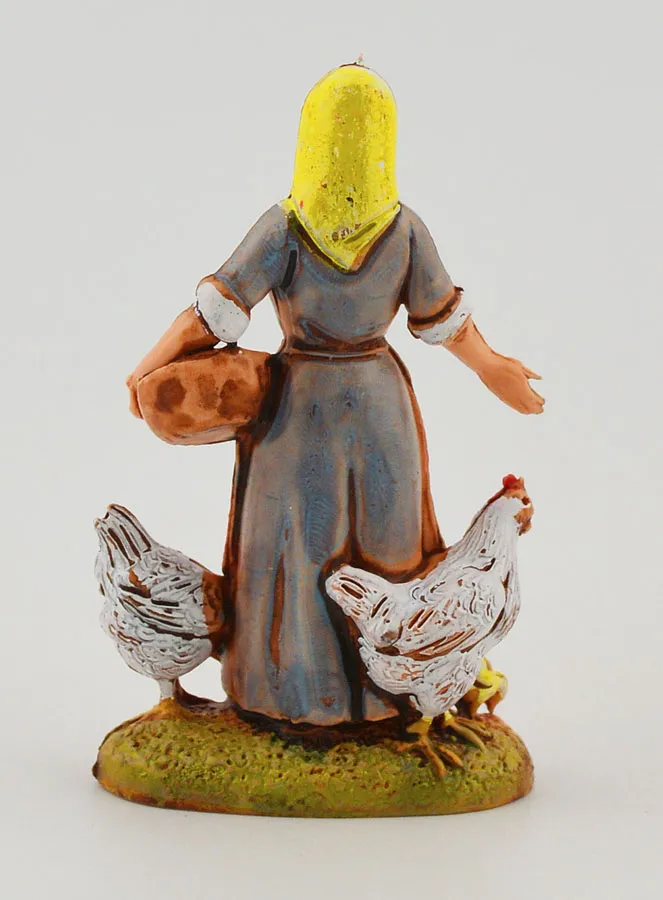 Kerststal Figuur Boerin en haar Kippen - 6cm (pic 4)