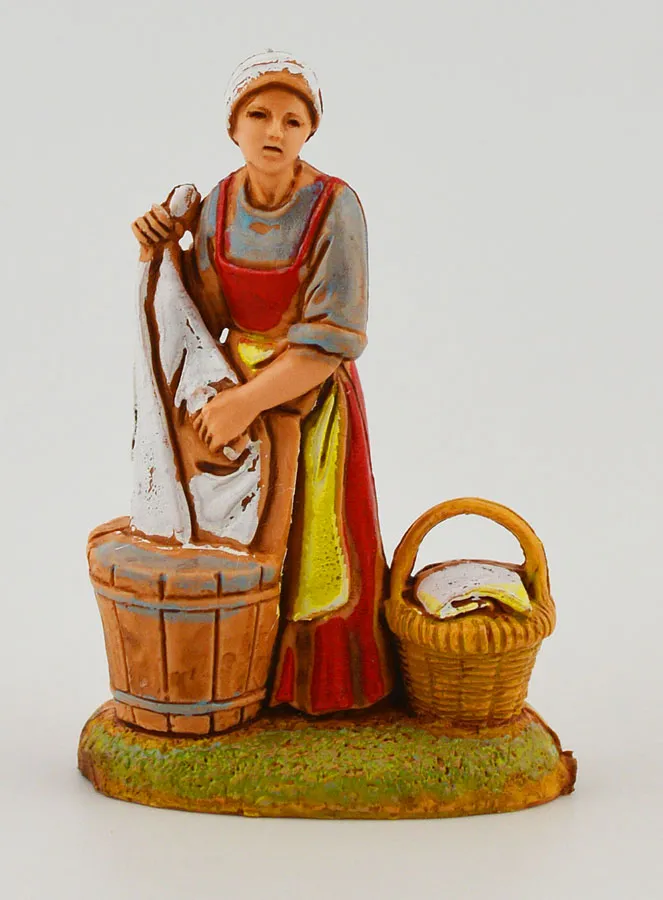 Kerststal Beeld Wasvrouw - 6cm (pic 1)