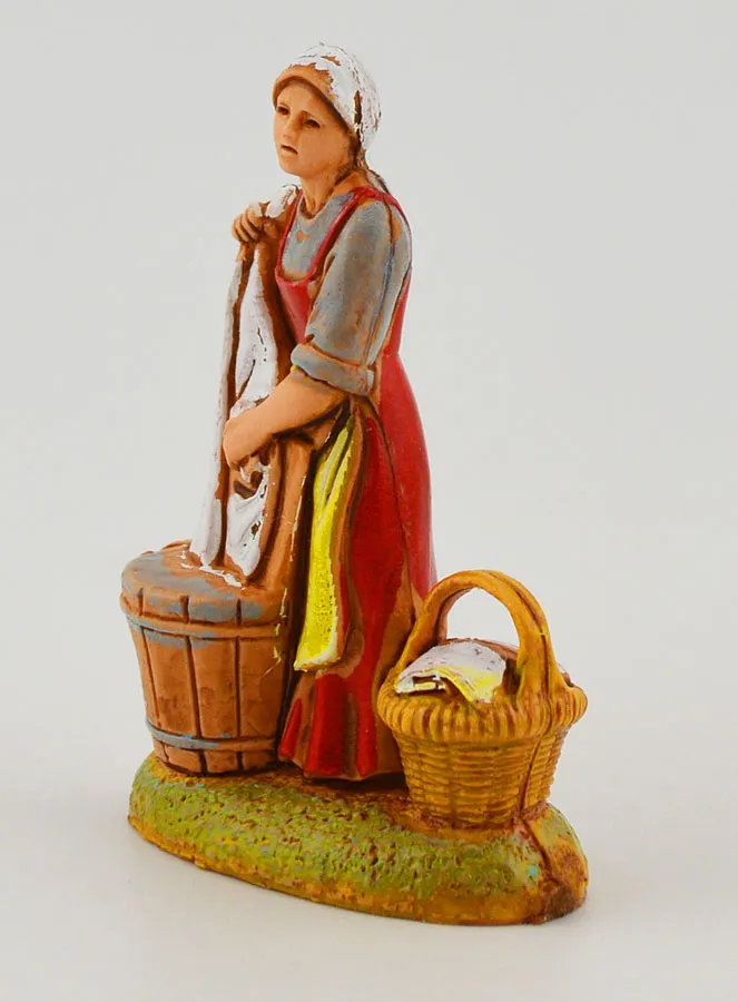 Kerststal Beeld Wasvrouw - 6cm (pic 2)