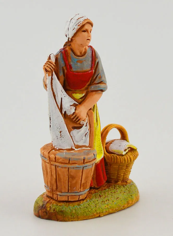 Kerststal Beeld Wasvrouw - 6cm (pic 3)