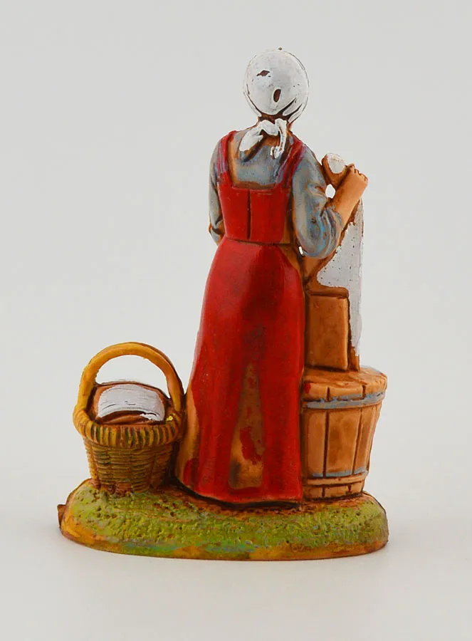 Kerststal Beeld Wasvrouw - 6cm (pic 4)