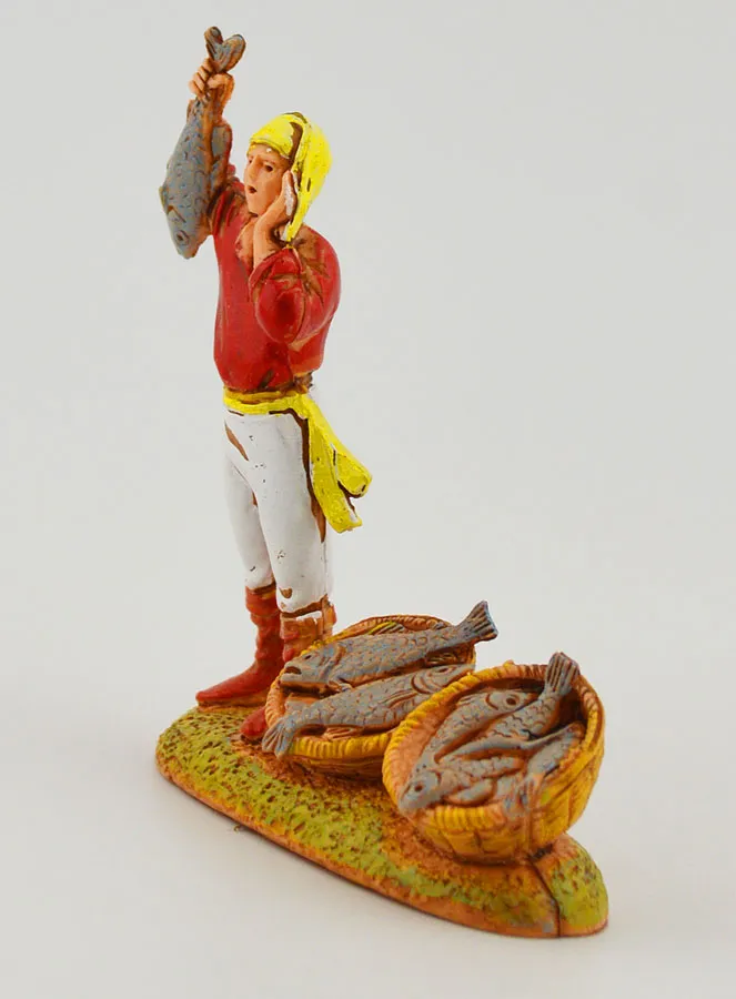 Kerststal Figuur Visverkoper - 6cm (pic 2)