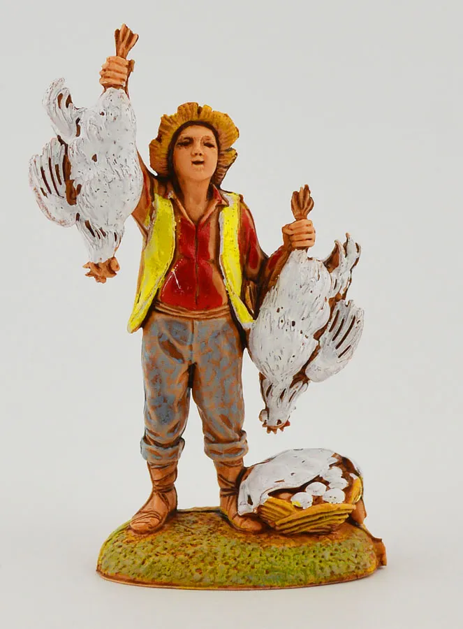 Kerststal Figuur Kippenverkoper - 6cm (pic 1)