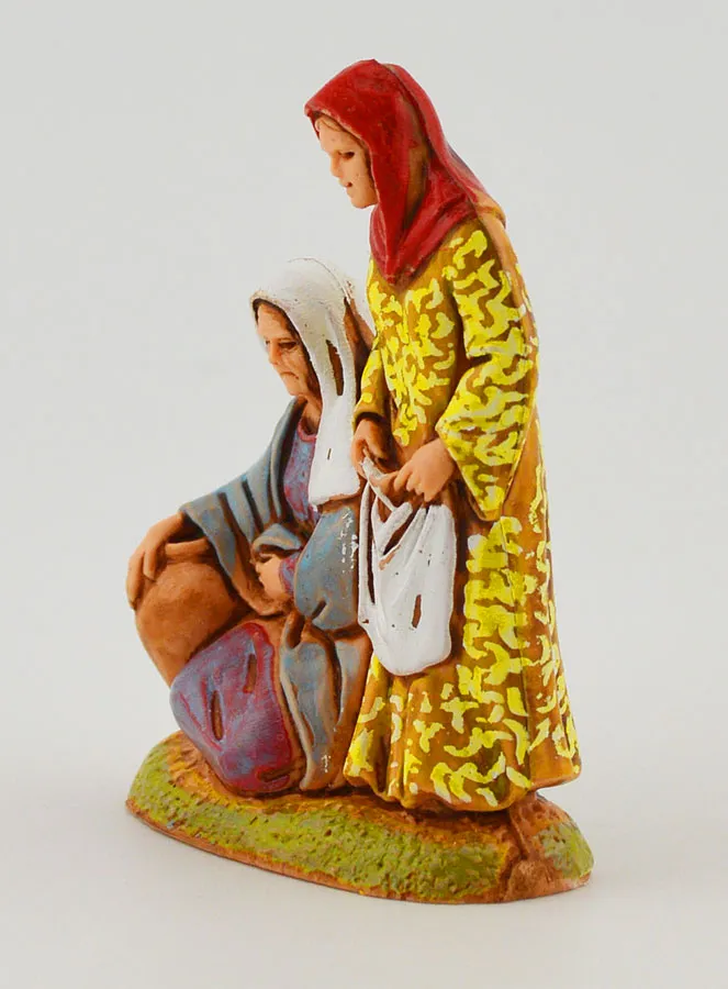 Kerststal Beeld Vrouwen met Amfoor en Wasgoed - 6cm (pic 2)