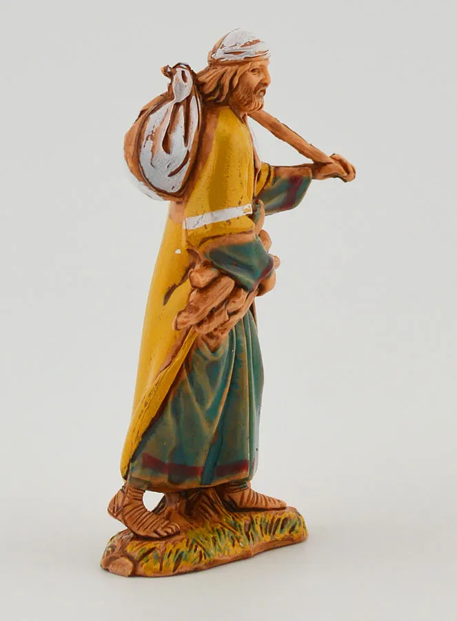 Kerststal Beeld Reiziger Houtverzamelaar - 6cm (pic 3)