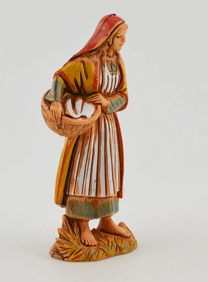 Kerststal Figuur Vrouw met Wasmand – 6cm (pic 3)