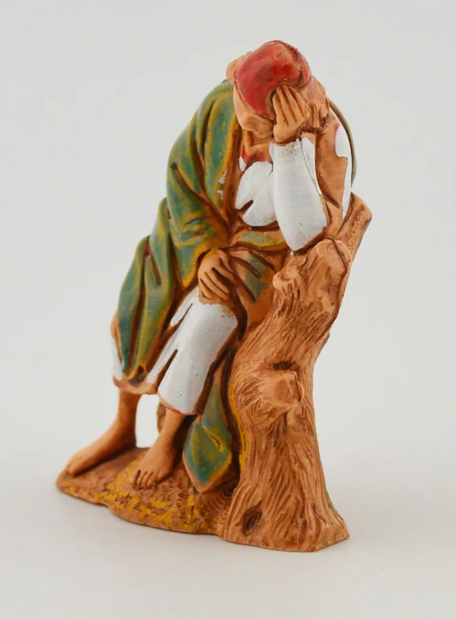 Kerststal Beeld Slapende Herder - 6cm (pic 2)