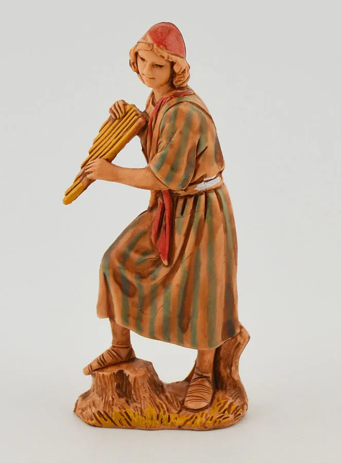 Kerststal Beeld Panfluitspeler - 6cm (pic 1)