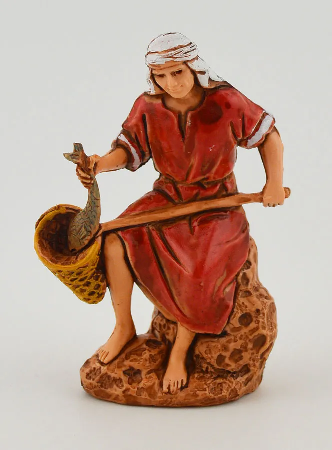 Kerststal Beeld Visser met Schepnet - 6cm (pic 1)