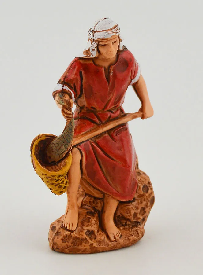 Kerststal Beeld Visser met Schepnet - 6cm (pic 3)