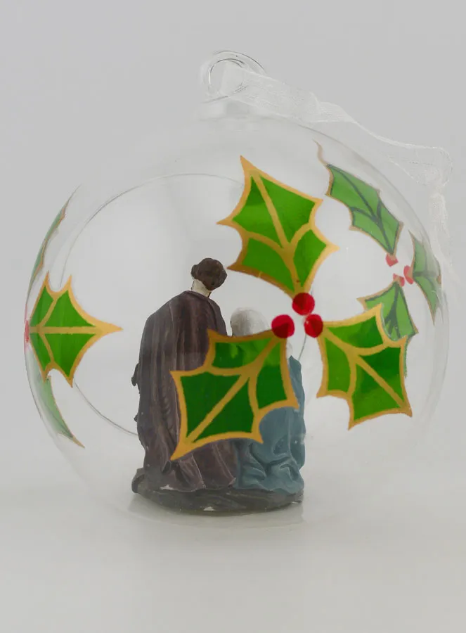 Glazen Kerstbal 10cm - Kerststal (pic 4)