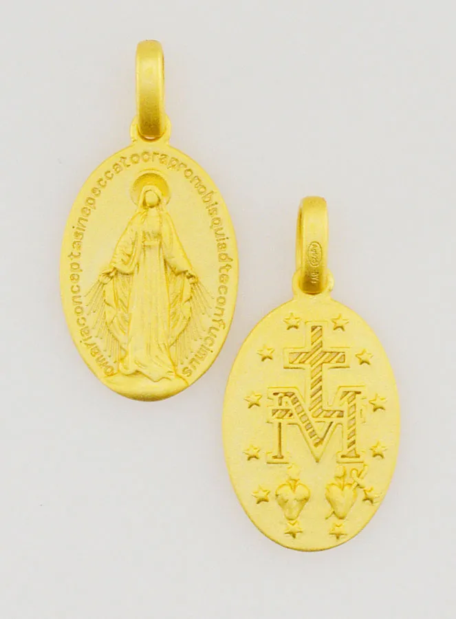 Wonderdadige Medaille van 18-Karaats Verguld Zilver - 16mm (pic 1)