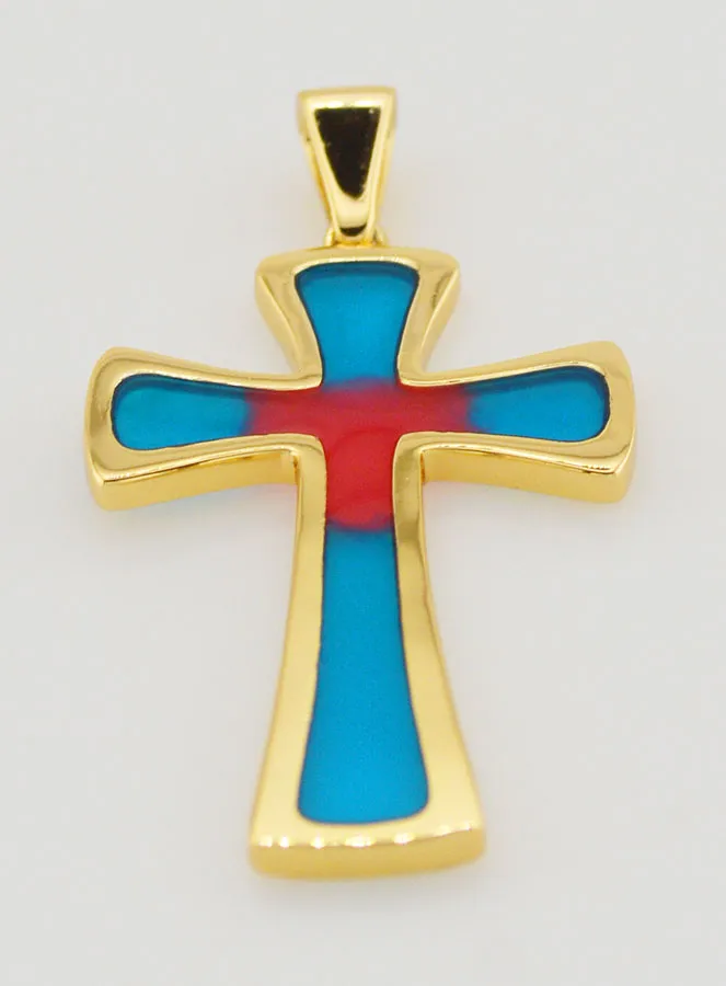 Hanger Kruis 4cm - Blauw en Rood (pic 2)
