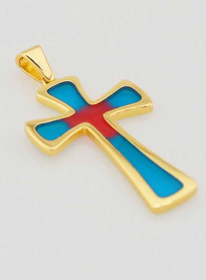 Hanger Kruis 4cm - Blauw en Rood (pic 3)