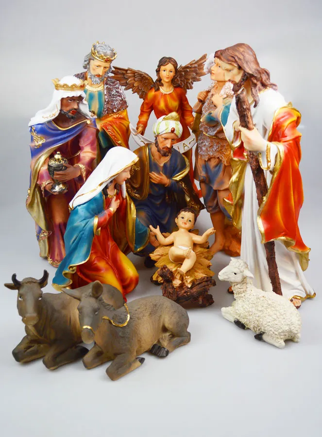 Grote Complete Kerststal met 11 Beelden - 45cm (pic 1)