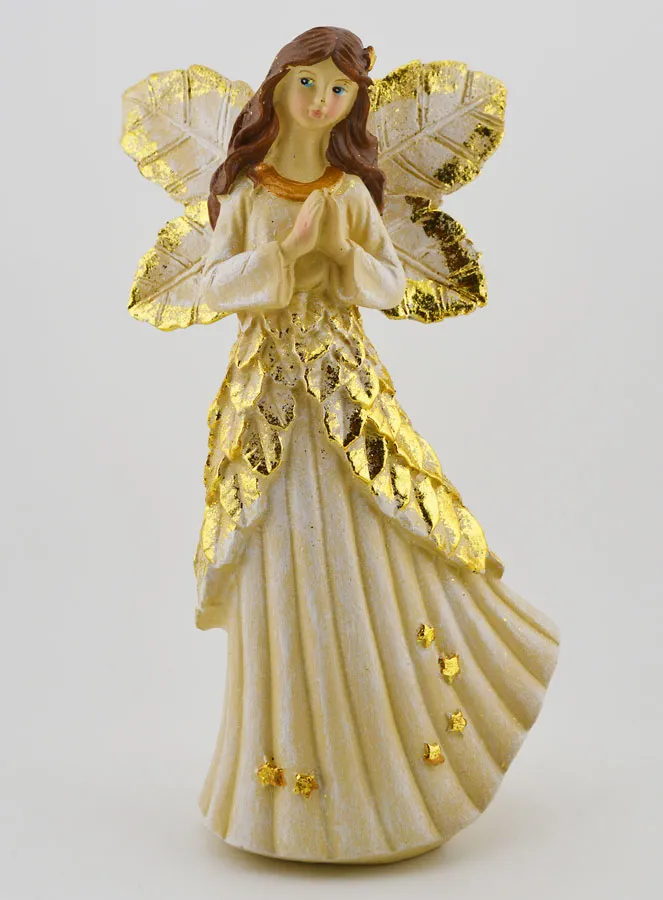 Goudkleurige Biddende Engel met Glitter - 20cm (pic 1)