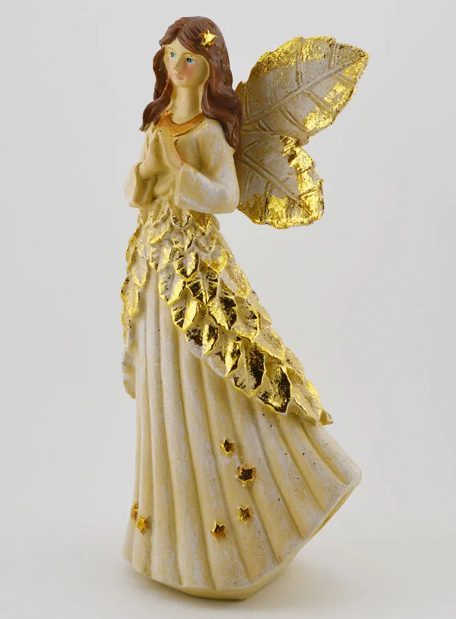 Goudkleurige Biddende Engel met Glitter - 20cm (pic 2)