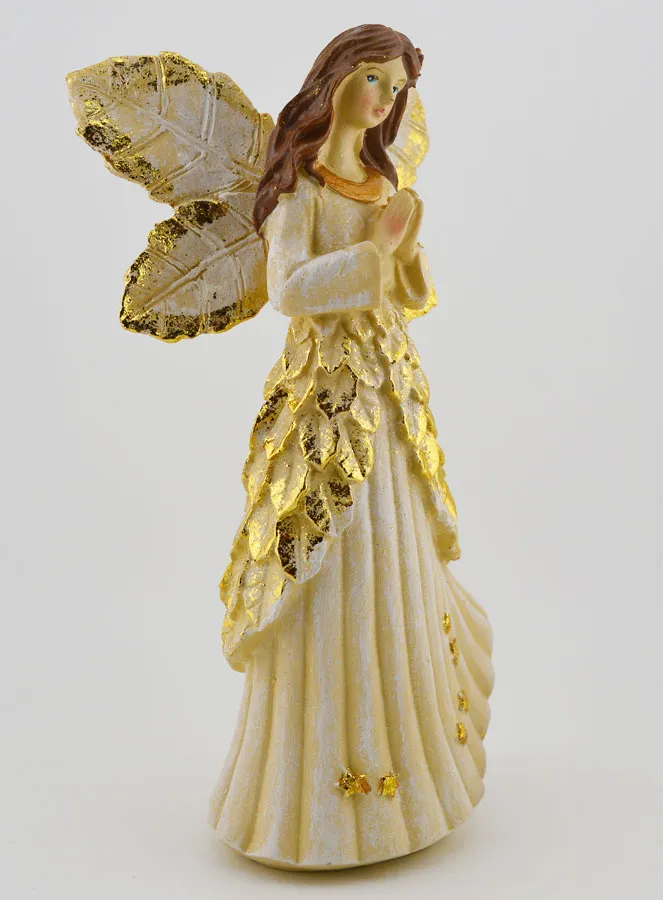 Goudkleurige Biddende Engel met Glitter - 20cm (pic 3)