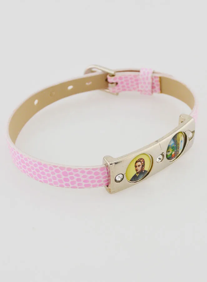 Heiligen Armband Leer Roze (pic 3)