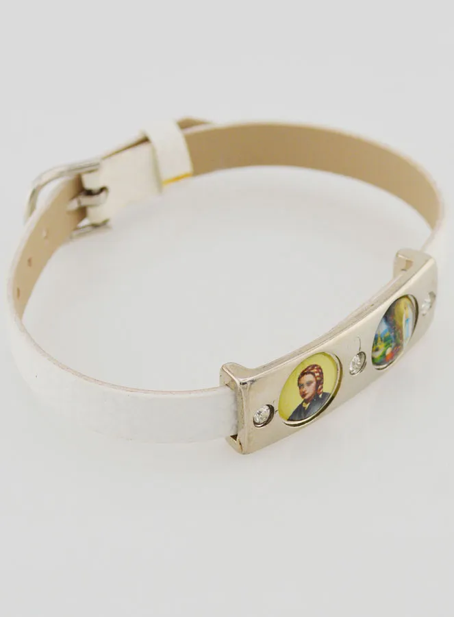 Heiligen Armband Wit Leer (pic 3)