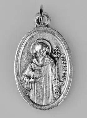 Religieuze Hanger Heilige Benedictus Zilverkleurig (pic 1)