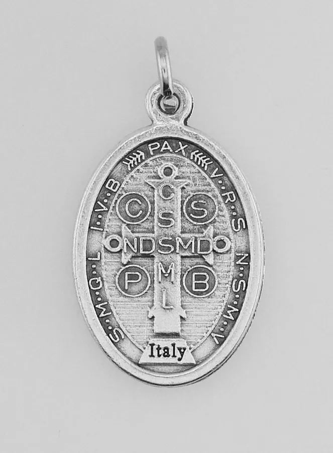 Religieuze Hanger Heilige Benedictus Zilverkleurig (pic 3)