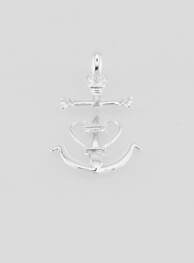 Hanger Kruis Geloof Hoop Liefde Zilver 23mm (pic 2)