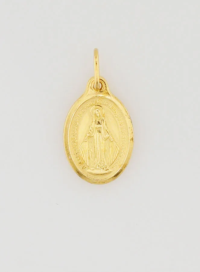 Hanger Medaille Maria Wonderdadige Goudkleurig 13 mm (pic 3)