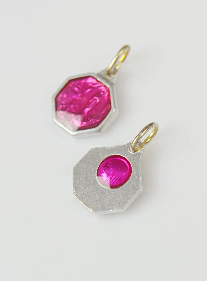 Hanger Maria van Lourdes 12mm - Roze (pic 2)