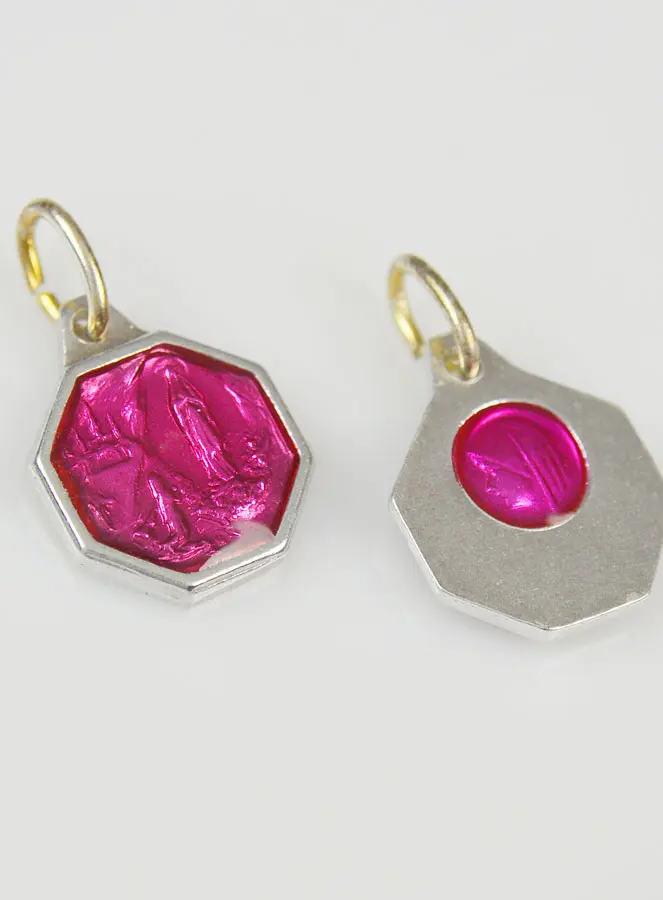 Hanger Maria van Lourdes 12mm - Roze (pic 4)
