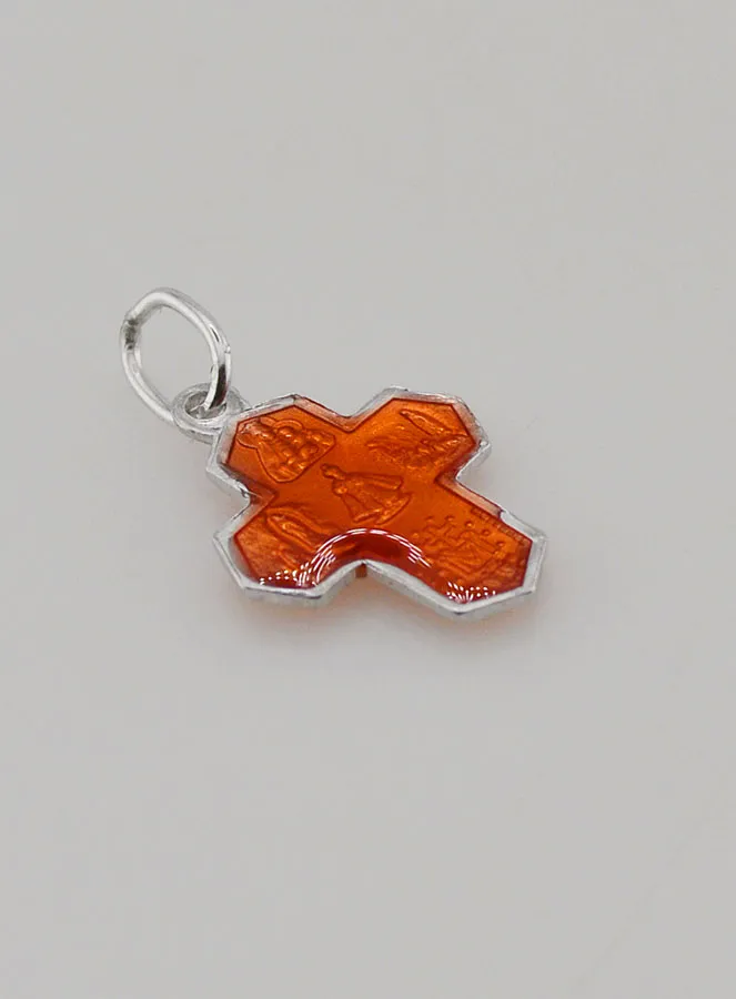 Hanger Kruisje Heiligen 15mm - Oranje (pic 4)