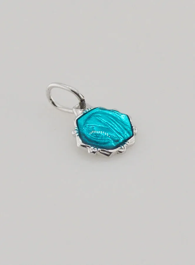 Hanger Maagd Maria 8mm - Turkoois Blauw (pic 2)