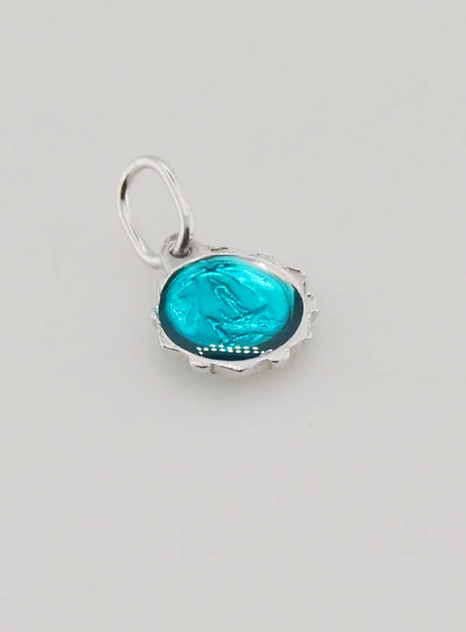 Hanger Maagd Maria 8mm - Turkoois Blauw (pic 3)