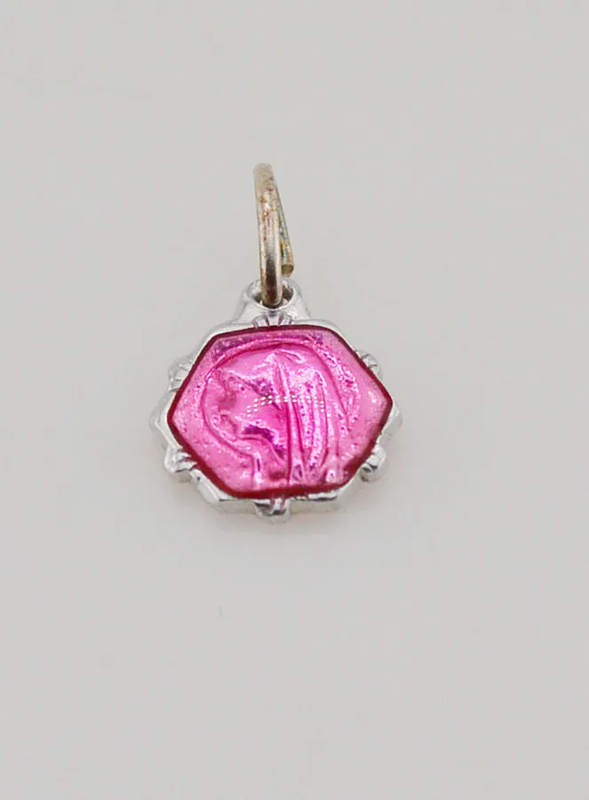 Hanger Maagd Maria 8mm - Pink Roze (pic 2)