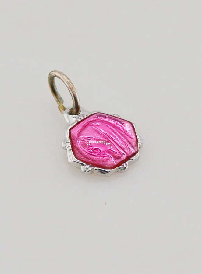 Hanger Maagd Maria 8mm - Pink Roze (pic 3)