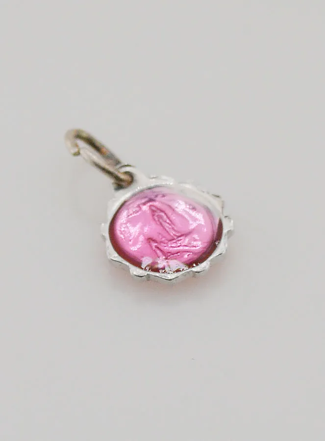 Hanger Maagd Maria 8mm - Pink Roze (pic 4)