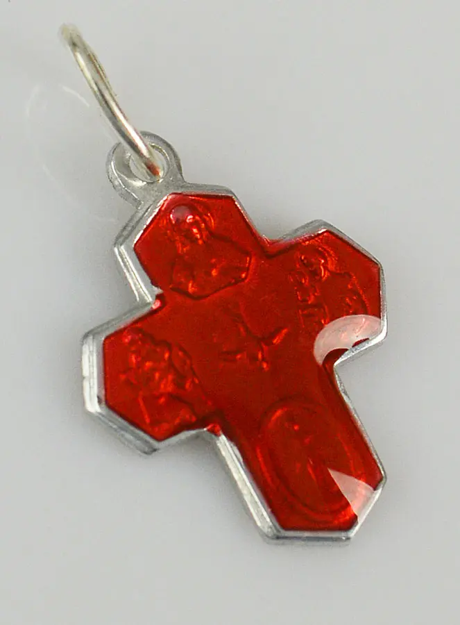Hanger Kruis Beschermheiligen 15mm - Rood (pic 4)