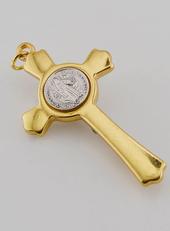 Kruis Heilige Benedictus Goudkleurig (pic 4)