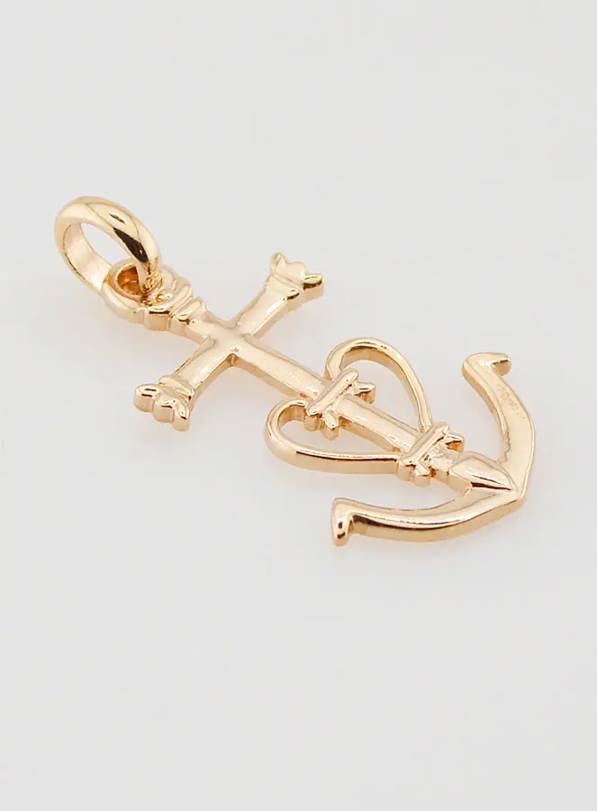 Ketting Hanger Geloof Hoop en Liefde Verguld - 18mm (pic 2)