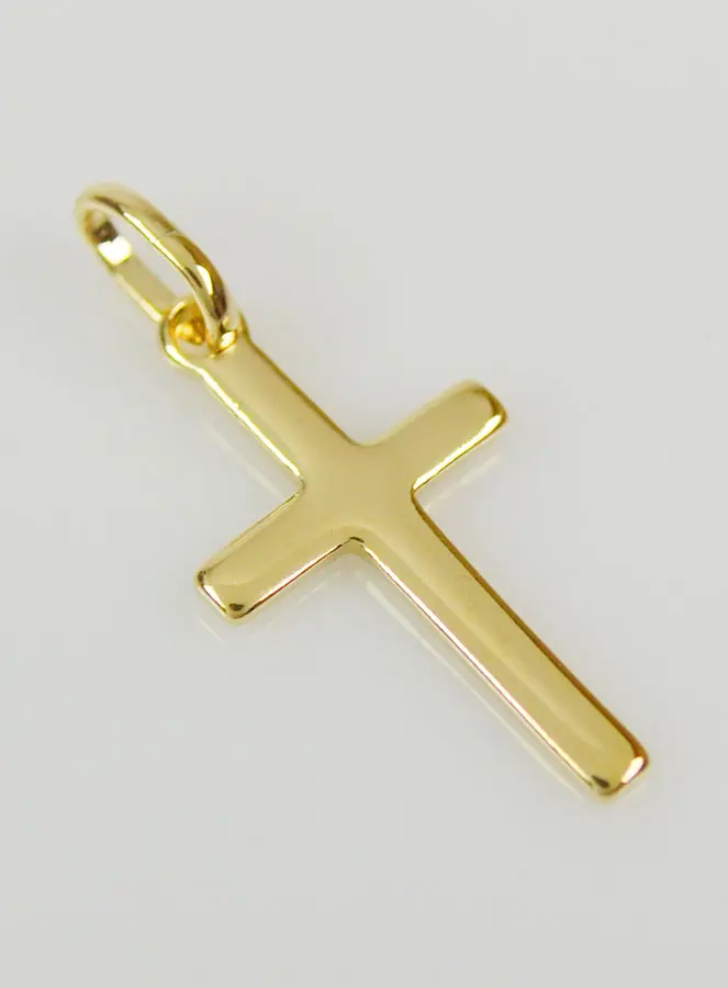 Kruis Hanger Eenvoudig 18mm - Verguld (pic 3)