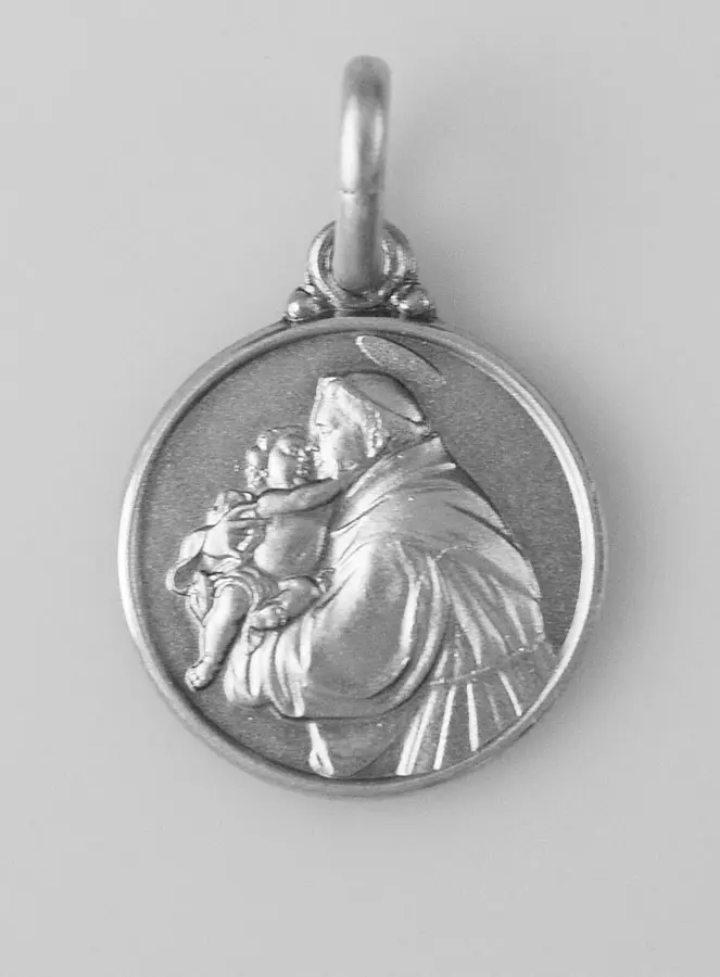 Hanger Heilige Antonius van Padua Massief Zilver - 14 mm (pic 1)