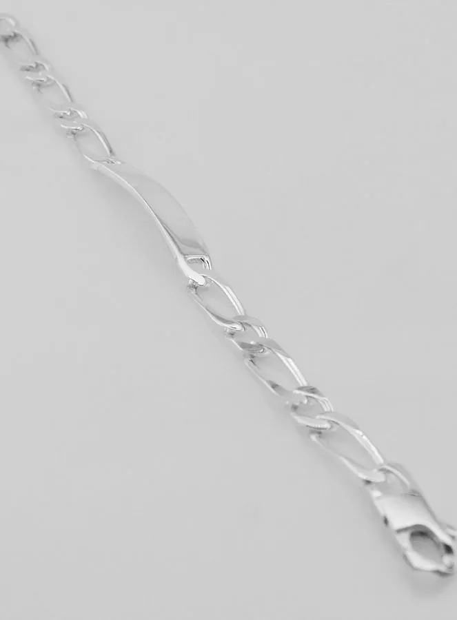 ID Armband Zilver 19cm - Figaro Schakels 7mm (pic 2)