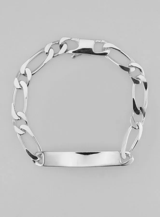 ID Armband Zilver 19cm - Figaro Schakels 7mm (pic 3)