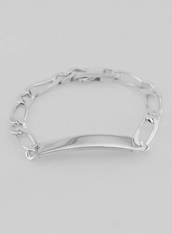 ID Armband Zilver 19cm - Figaro Schakels 7mm (pic 4)