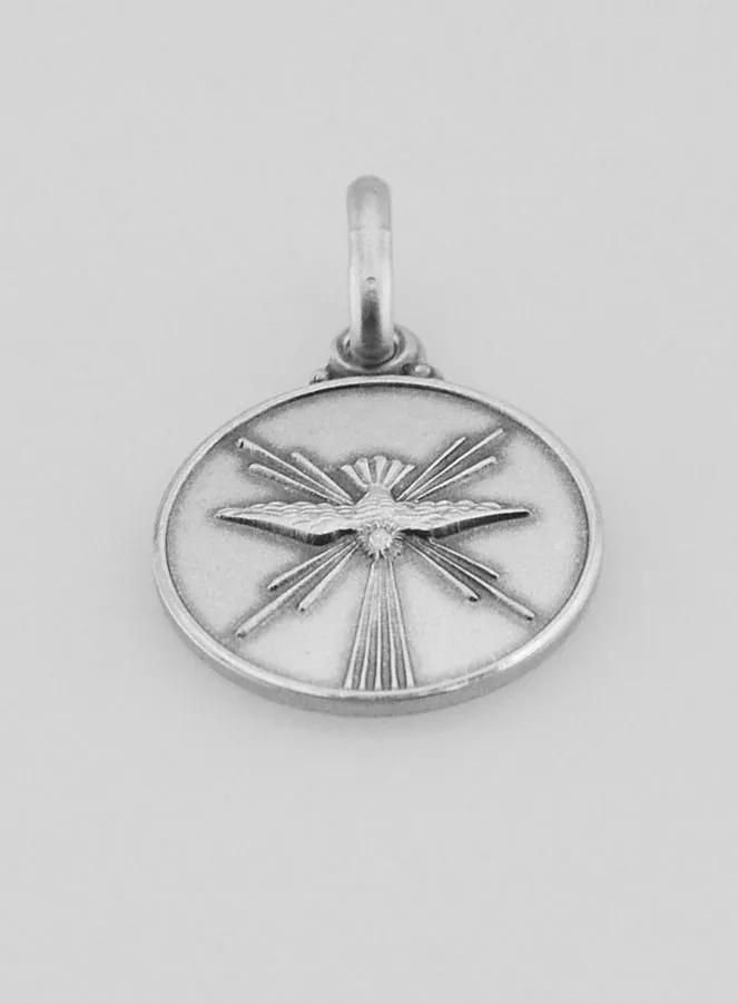 Zilveren Medaille Heilige Geest Duif - 14 mm (pic 2)