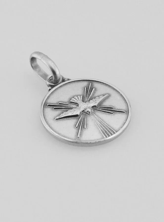 Zilveren Medaille Heilige Geest Duif - 14 mm (pic 3)